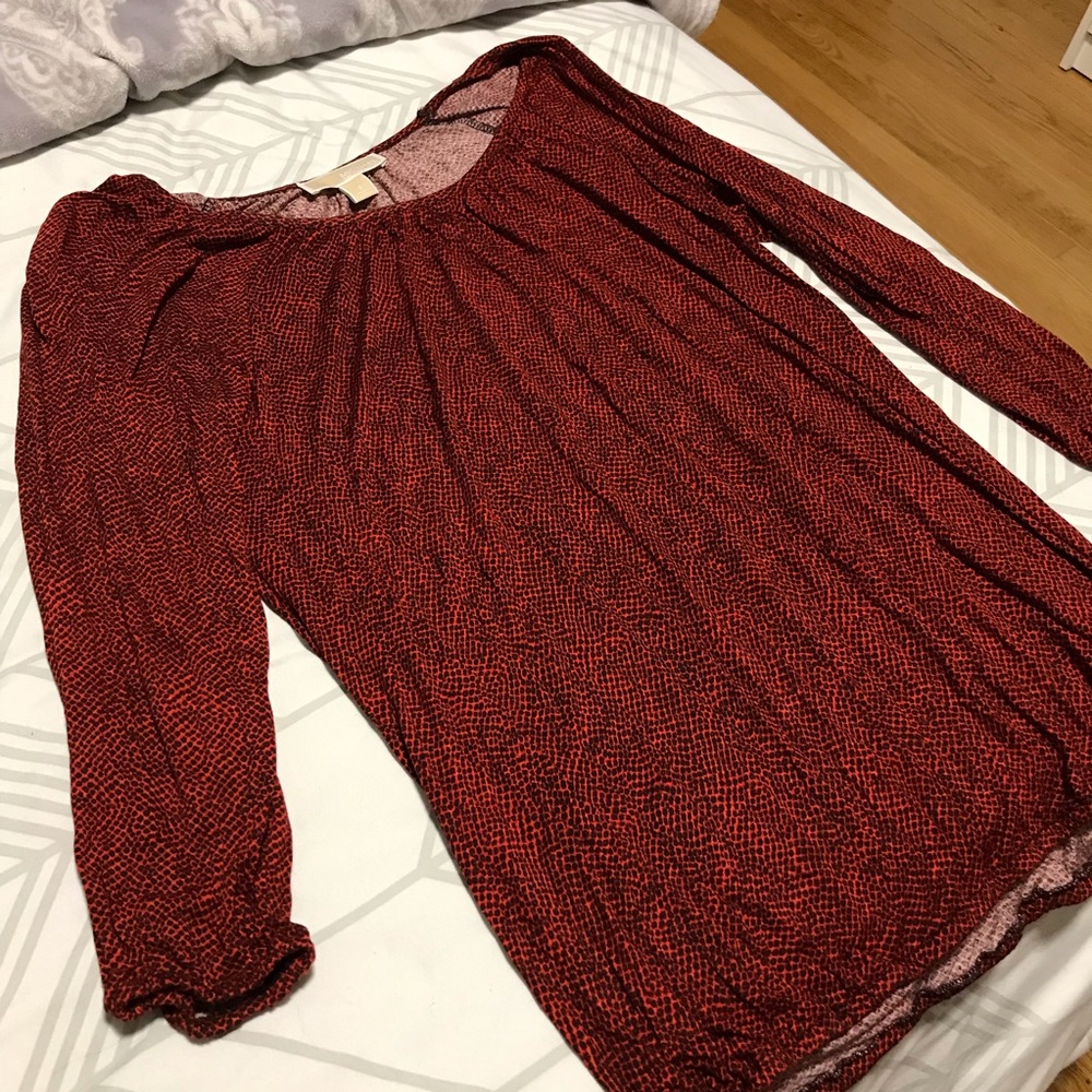 Michael Kors Red Snakeskin Print Blouse top
